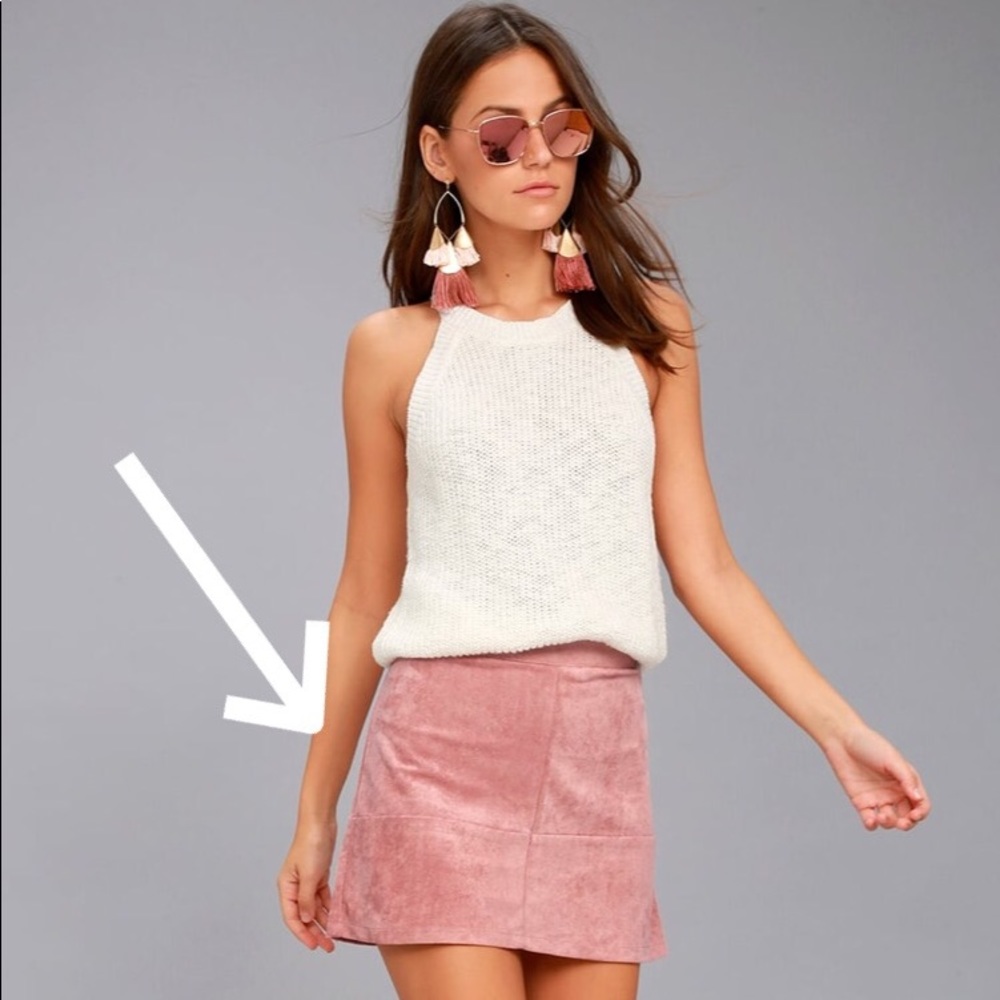 Shenandoah Mauve Suede Mini Skirt
